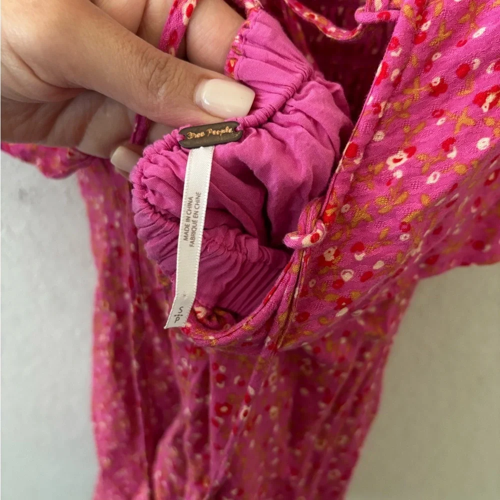 Free People Pink Floral Mini Dress Size Small